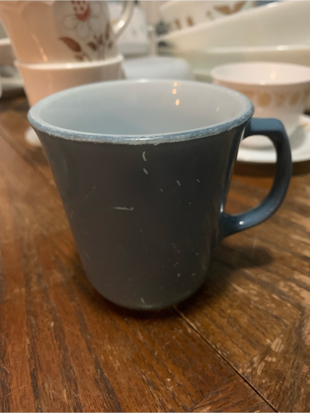 Pyrex Slate Blue Ceramic Mug with Handle